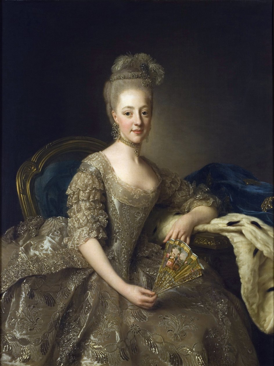 Portret van Hedwig Elisabeth Charlotte van Holstein-Gottorp door Alexander Roslin