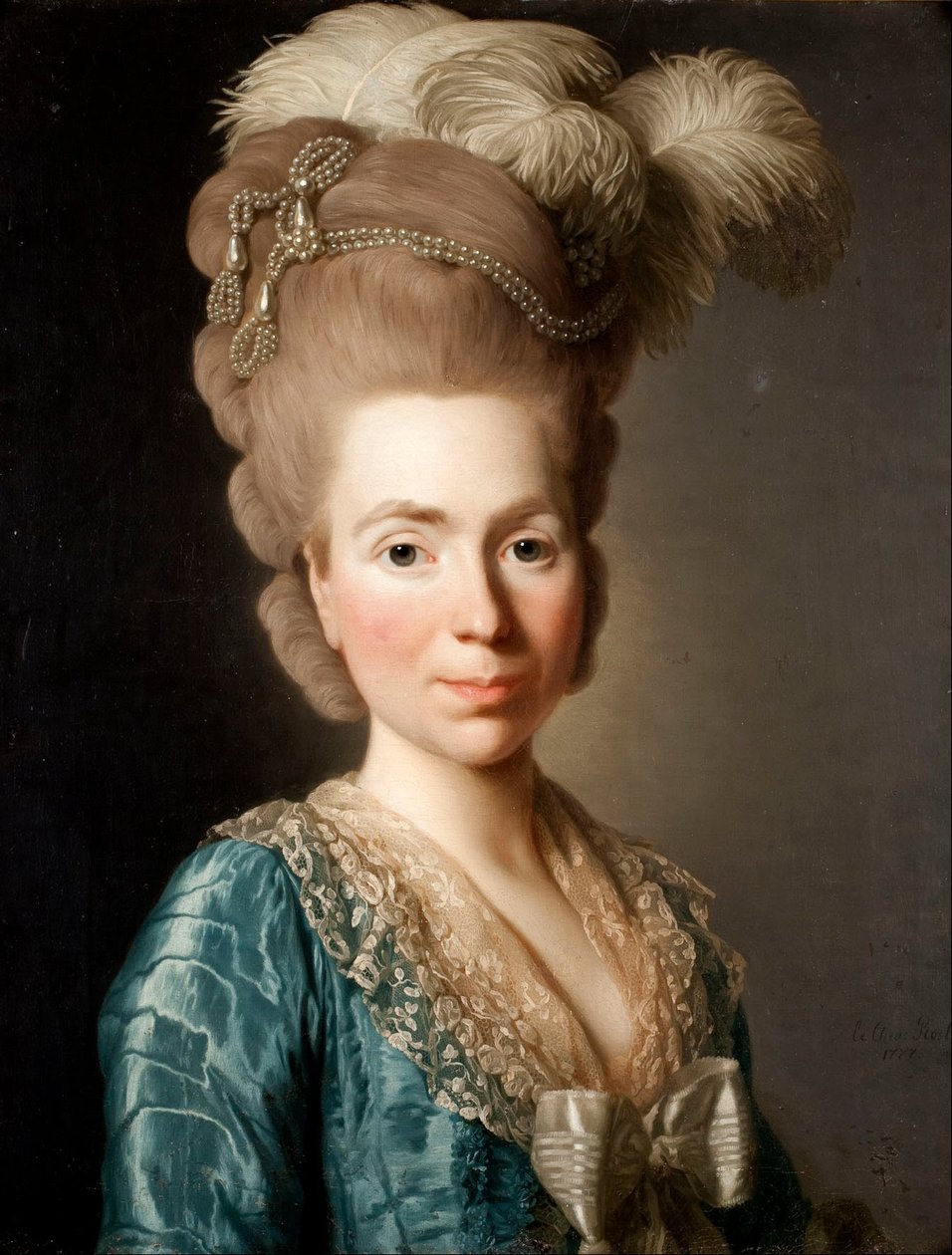 Portret van prinses Natalia Petrovna Golitsyn, geboren Tjernysjev door Alexander Roslin