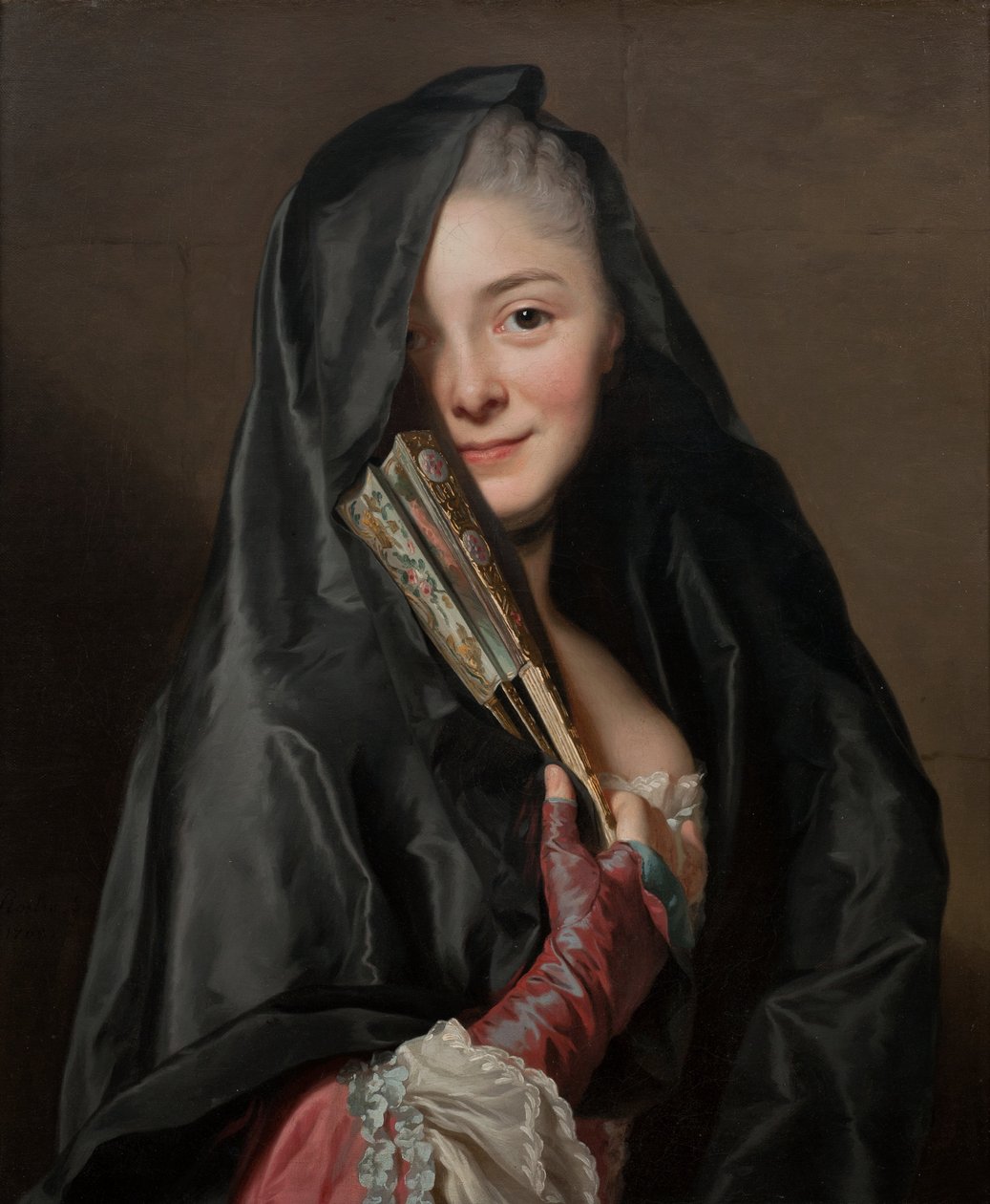 De dame met de sluier. De vrouw van de kunstenaar, Marie Suzanne Giroust door Alexander Roslin