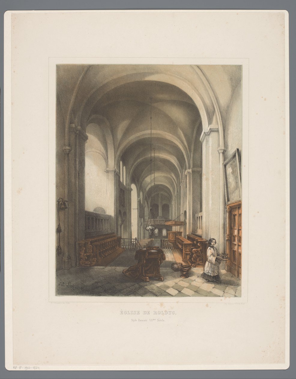 Interieur van Abdijkerk Rolduc door Alexander Schaepkens