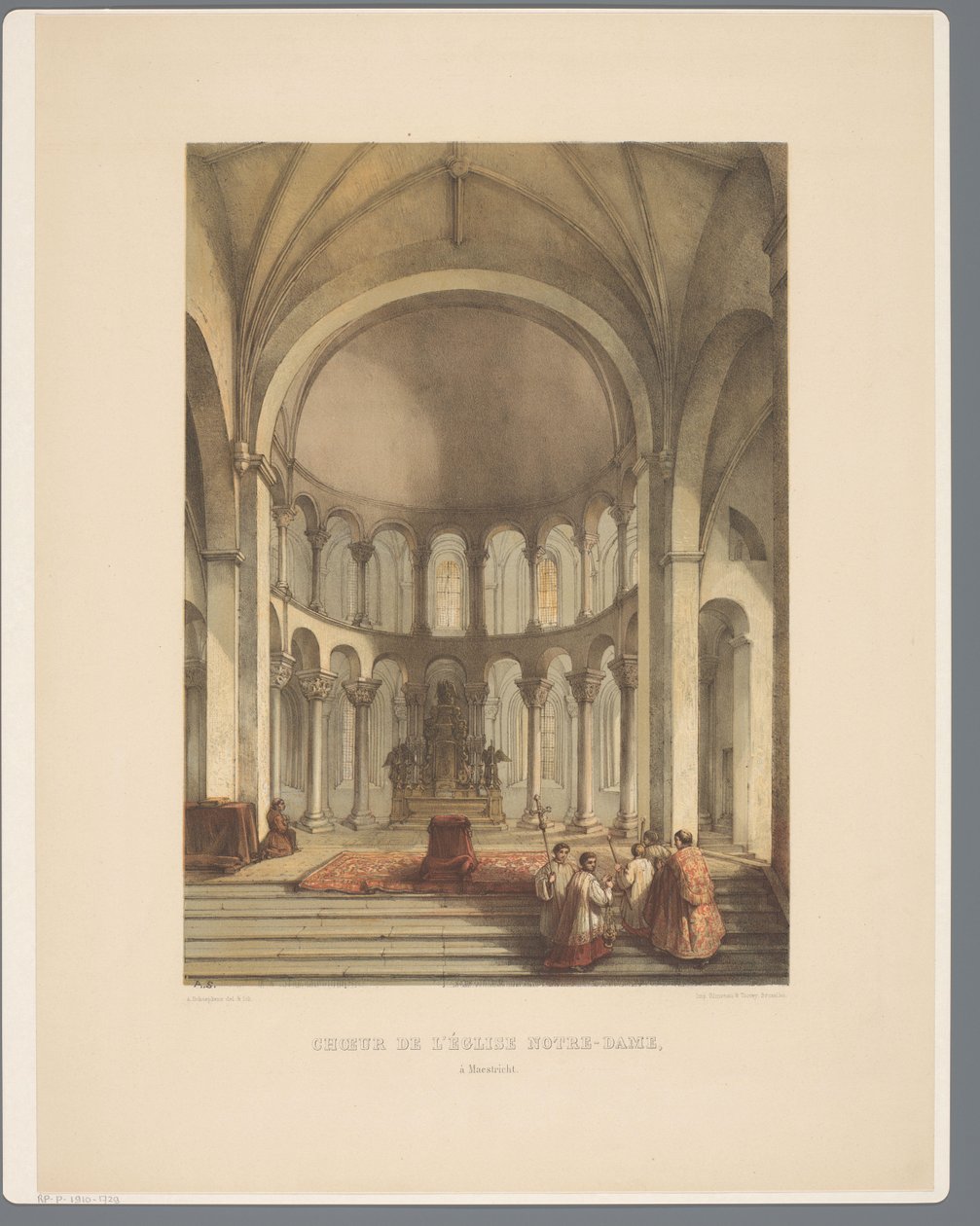 Interieur van Onze-Lieve-Vrouwe-Basiliek te Maastricht door Alexander Schaepkens