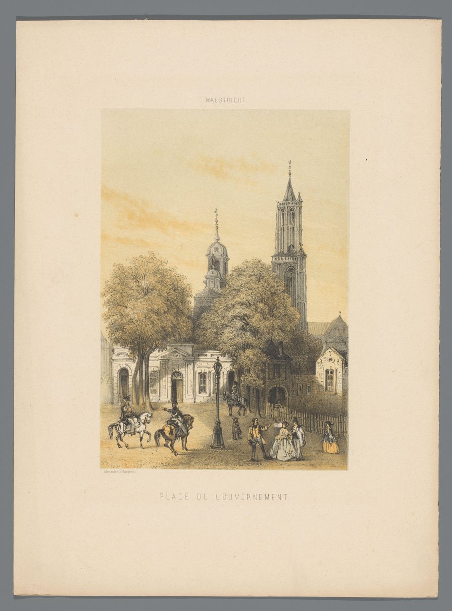 Oud wachthuis met plein te Maastricht door Alexander Schaepkens