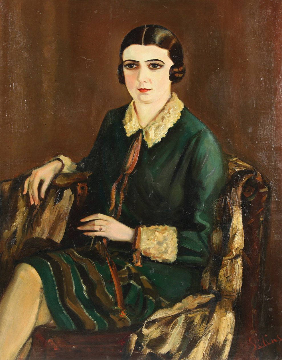 Portret van Lilya Brik 1891-1978, 1921 door Alexander Silins