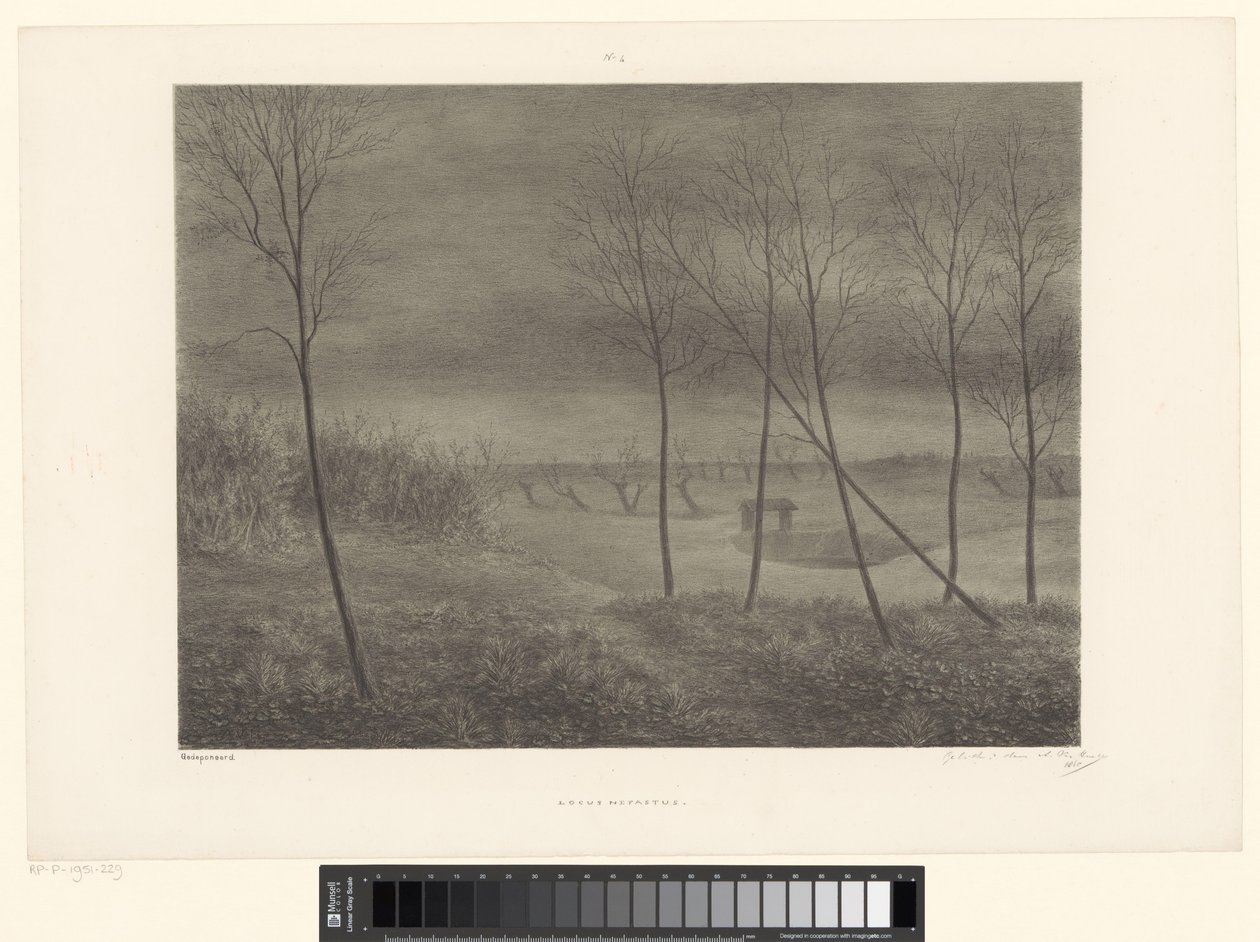 Landschap bij nacht door Alexander Ver Huell (signed by artist)