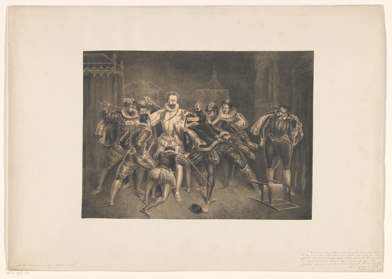 Moord op Hendrik van Guise door Alexander Ver Huell (signed by artist)