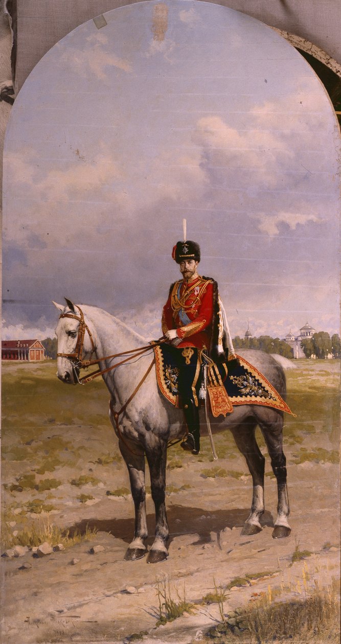 Portret van keizer Nicolaas II 1868-1918, 1908 door Alexander Vladimirovich Makovsky