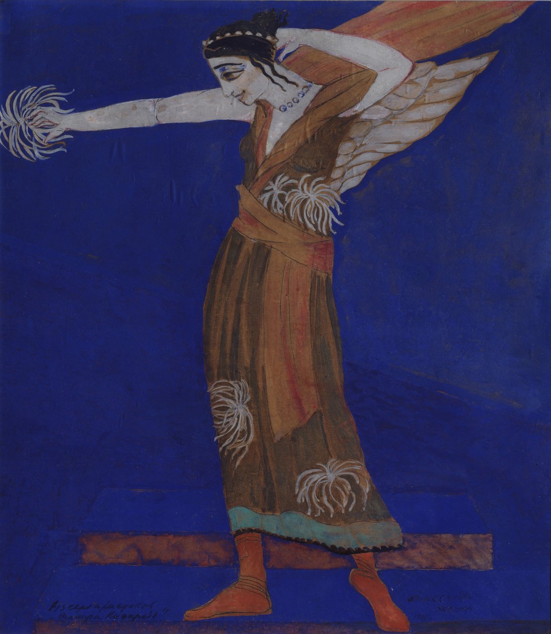 Kostuumontwerp voor het toneelstuk Famira-kifared door I. Annensky, 1916 door Alexandra Alexandrowna Exter