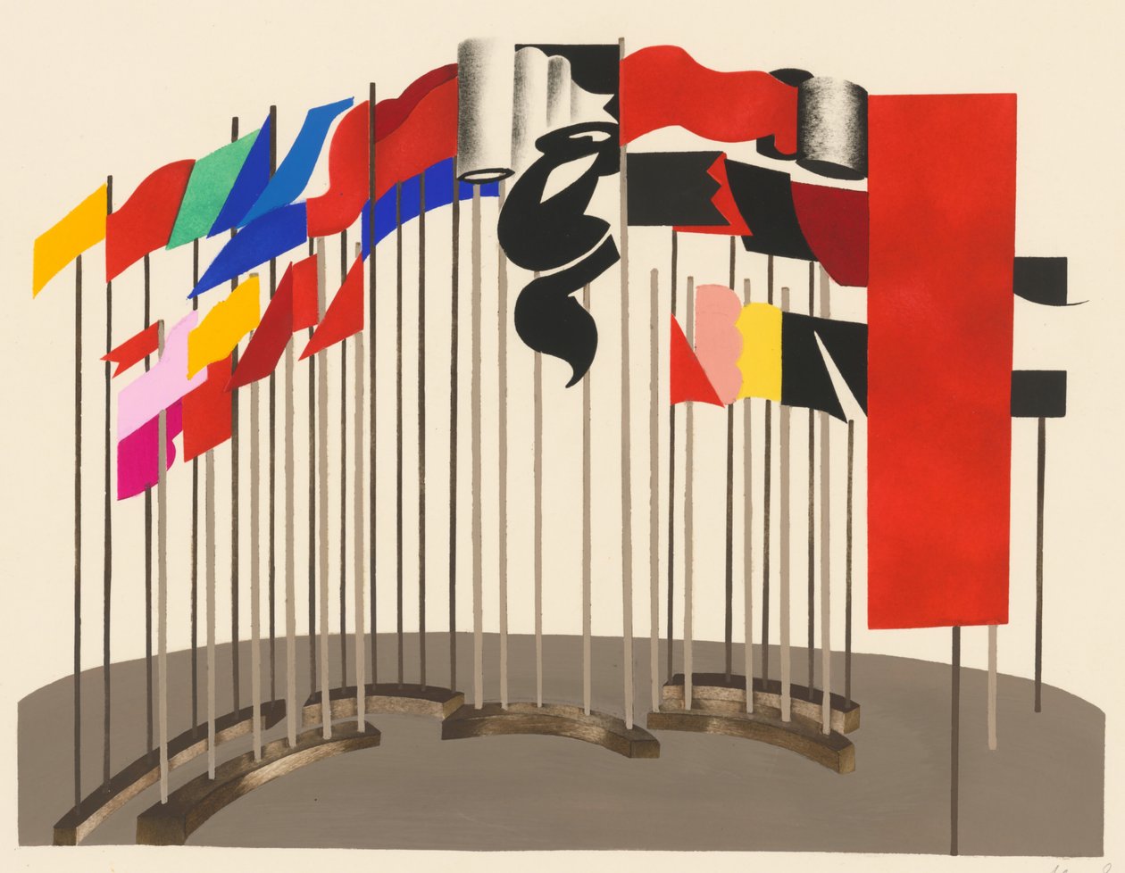 Scenisch ontwerp uit de portfolio Décors de Théâtre, 1930 door Alexandra Alexandrowna Exter