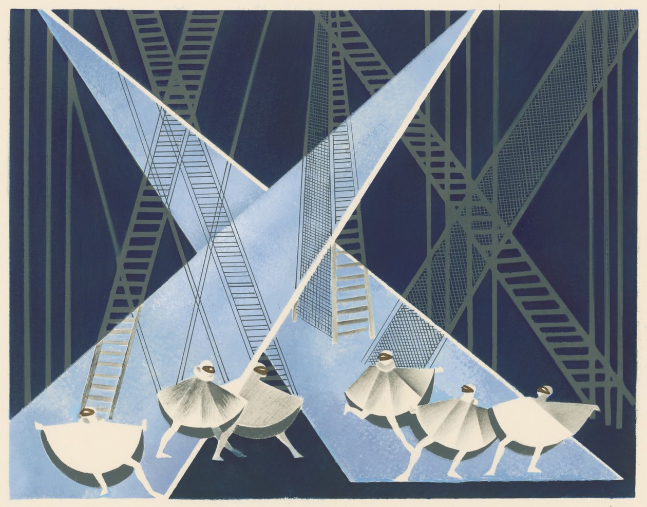 Scenisch ontwerp uit de portfolio Décors de Théâtre, 1930 door Alexandra Alexandrowna Exter