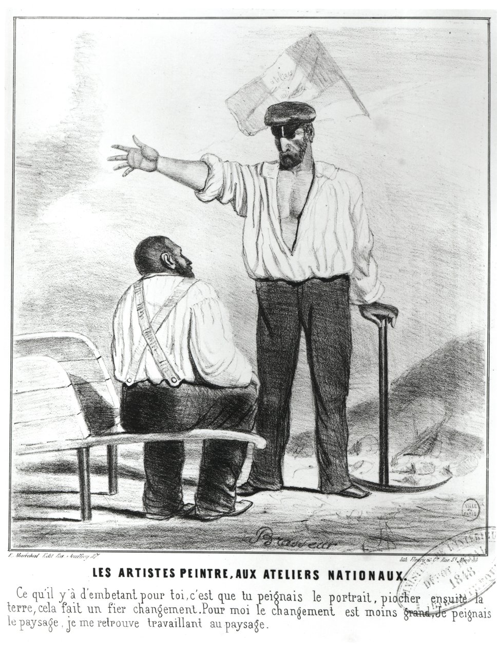 Schilders bij de Nationale Werkplaatsen tijdens de Franse Tweede Republiek, 1848 door Alexandre Brasseur