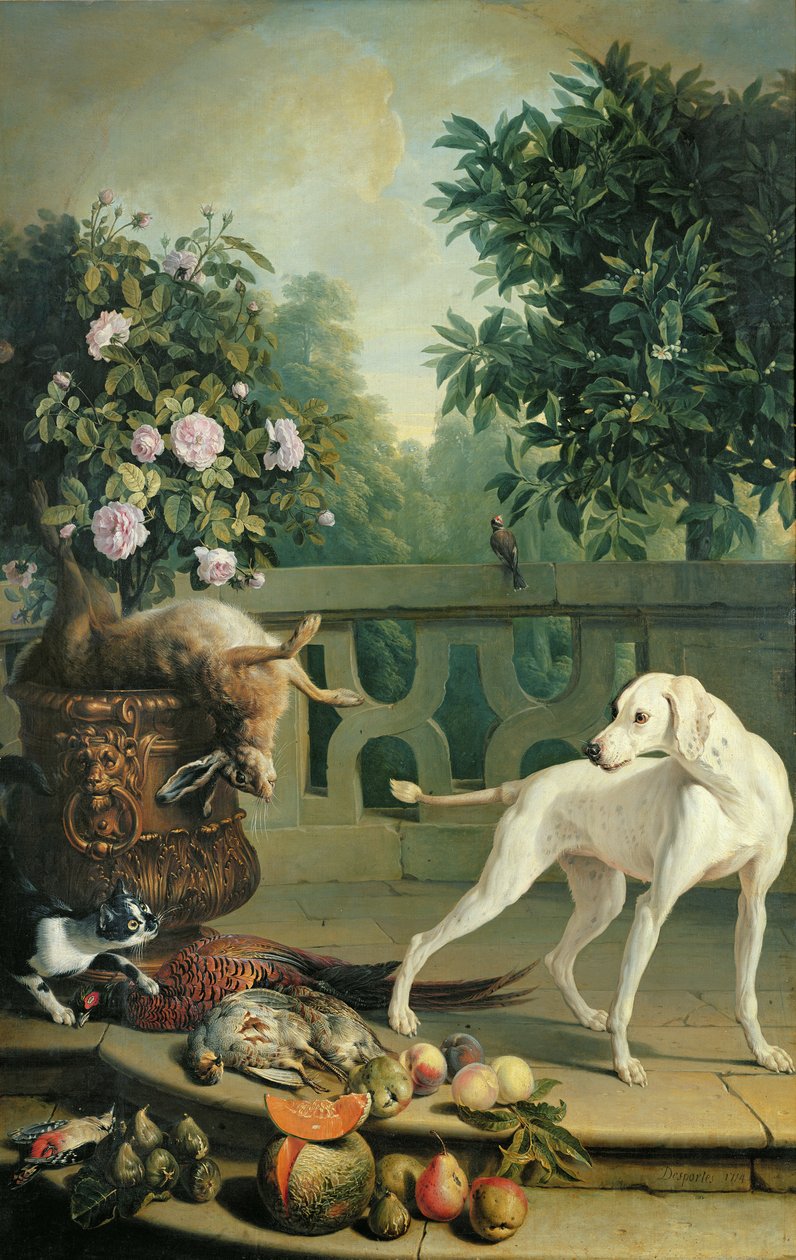 Dieren, bloemen en vruchten door Alexandre Francois Desportes