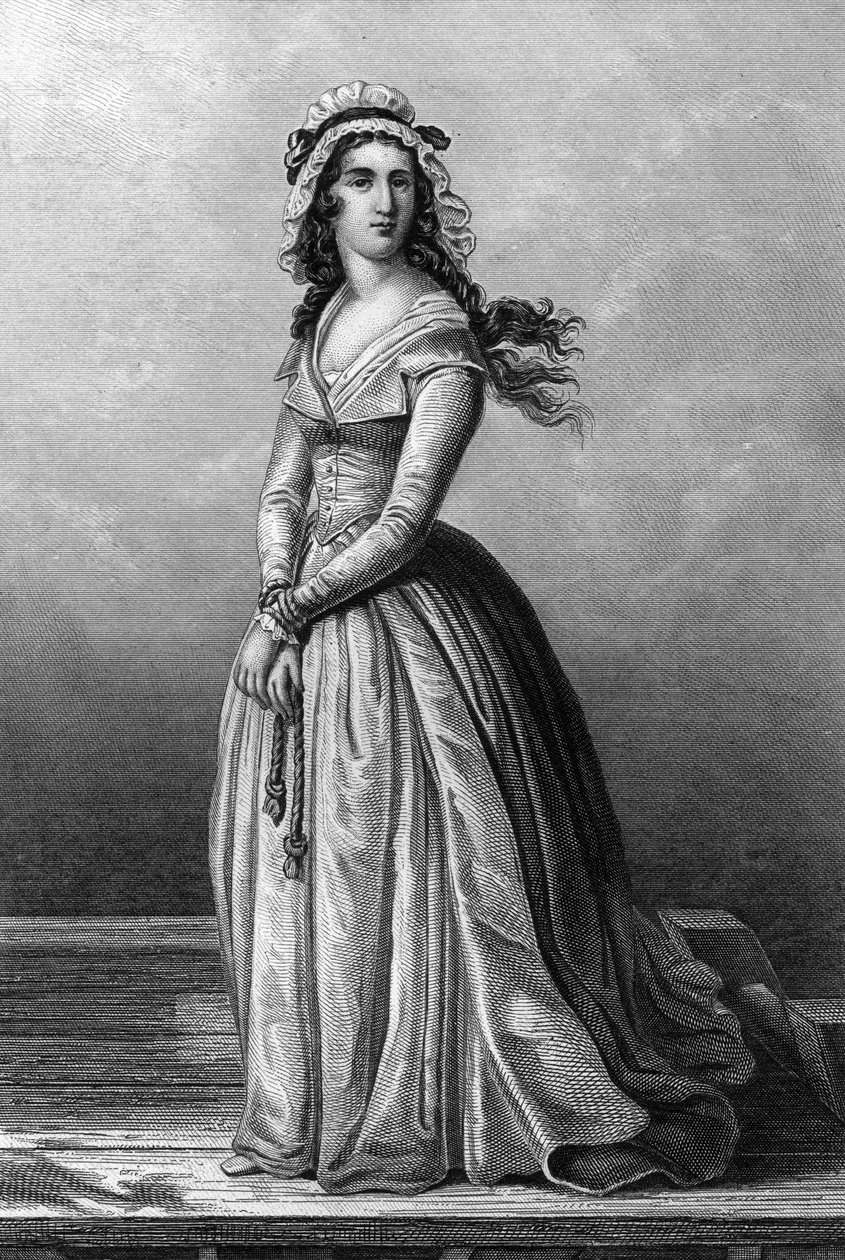 Charlotte Corday (1768-1793) Girondist tijdens de Franse Revolutie, zij vermoordde Jean Paul Marat op 13 juli door Alexandre (after) Lacauchie