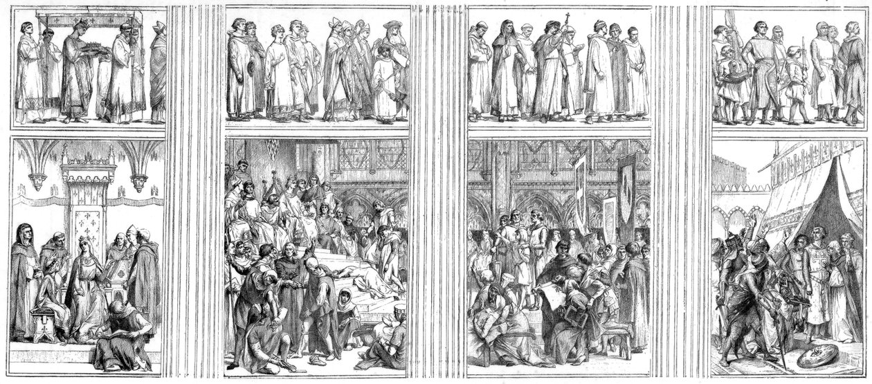 Schilderij in het linker transept van het Pantheon, Parijs door Alexandre Cabanel