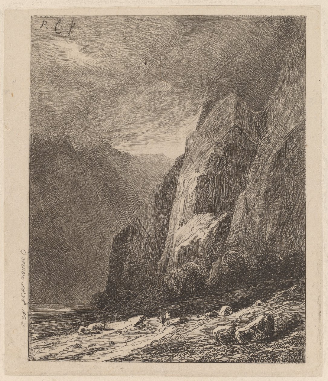 Kliffen in een storm door Alexandre Calame