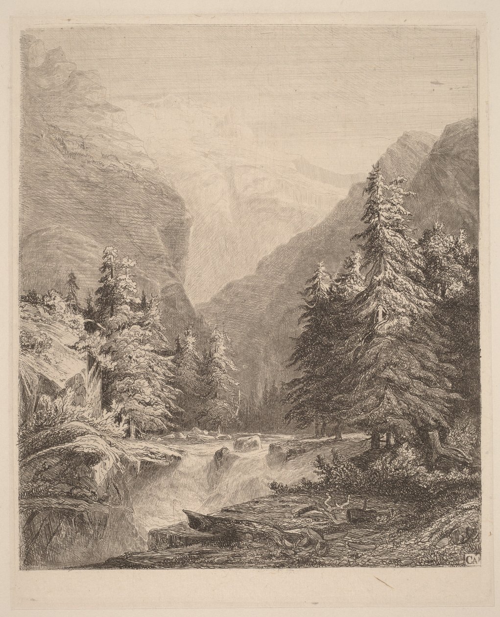 Bergwaterval door Alexandre Calame