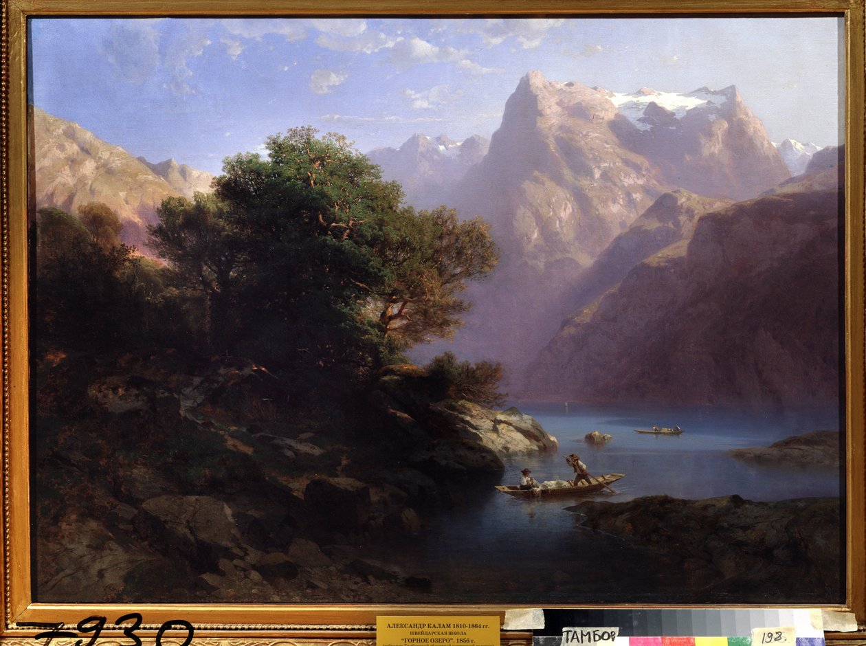 Berglandschap met meer in Zwitserland door Alexandre Calame