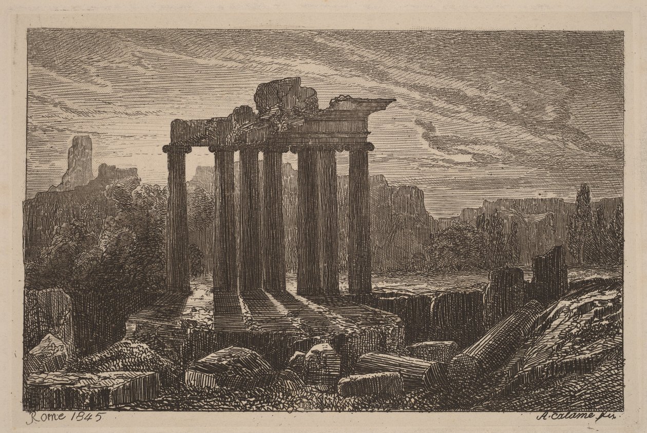 Romeinse ruïnes door Alexandre Calame