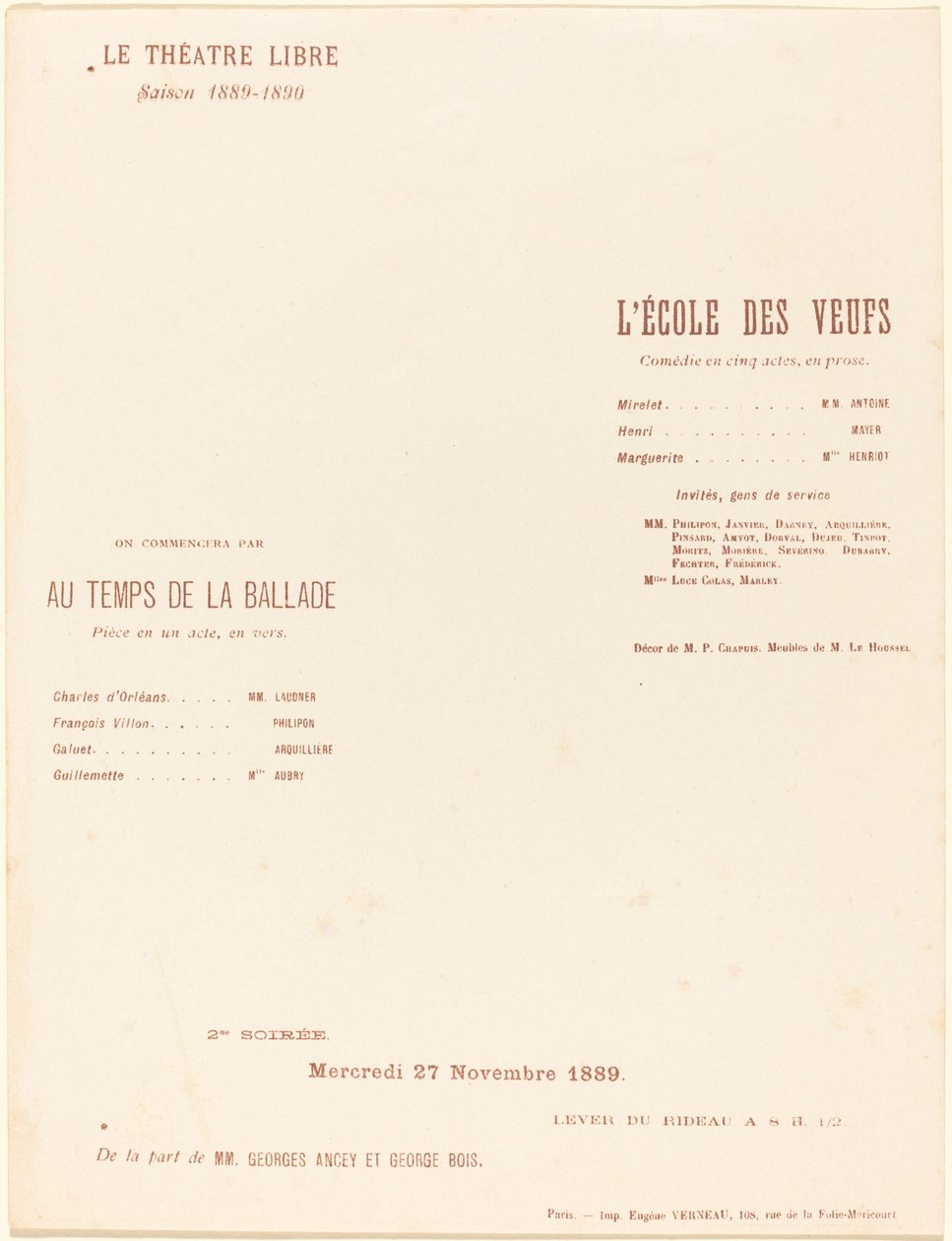 De School van de Weduwen; In de Tijd van de Ballade door Alexandre Charpentier