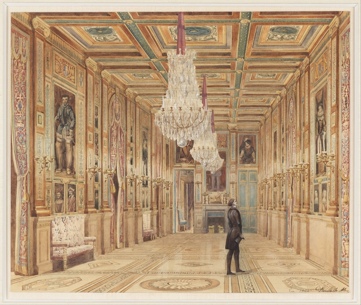 Zicht op de Schilderijgalerij in het Château d