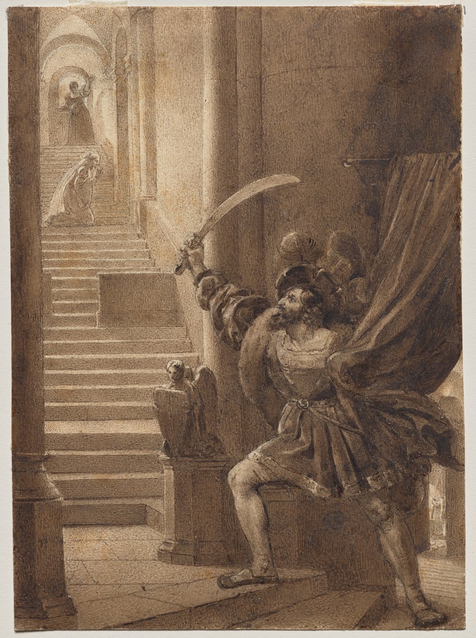 François I zwaaiend met een Zwaard door Alexandre Evariste Fragonard
