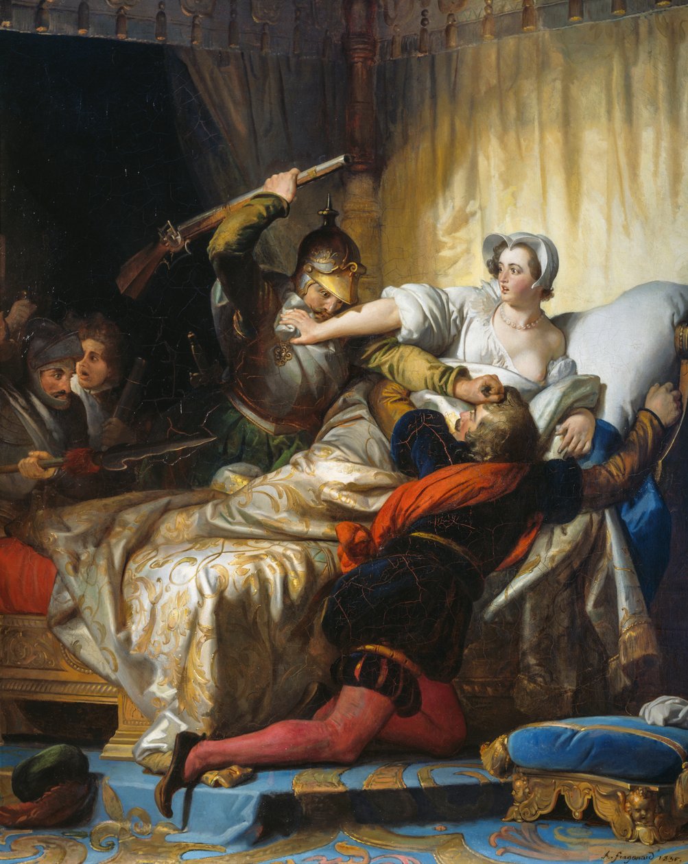 Bloedbad in de nacht van Sint-Bartholomeüs (24 augustus) door Alexandre Evariste Fragonard