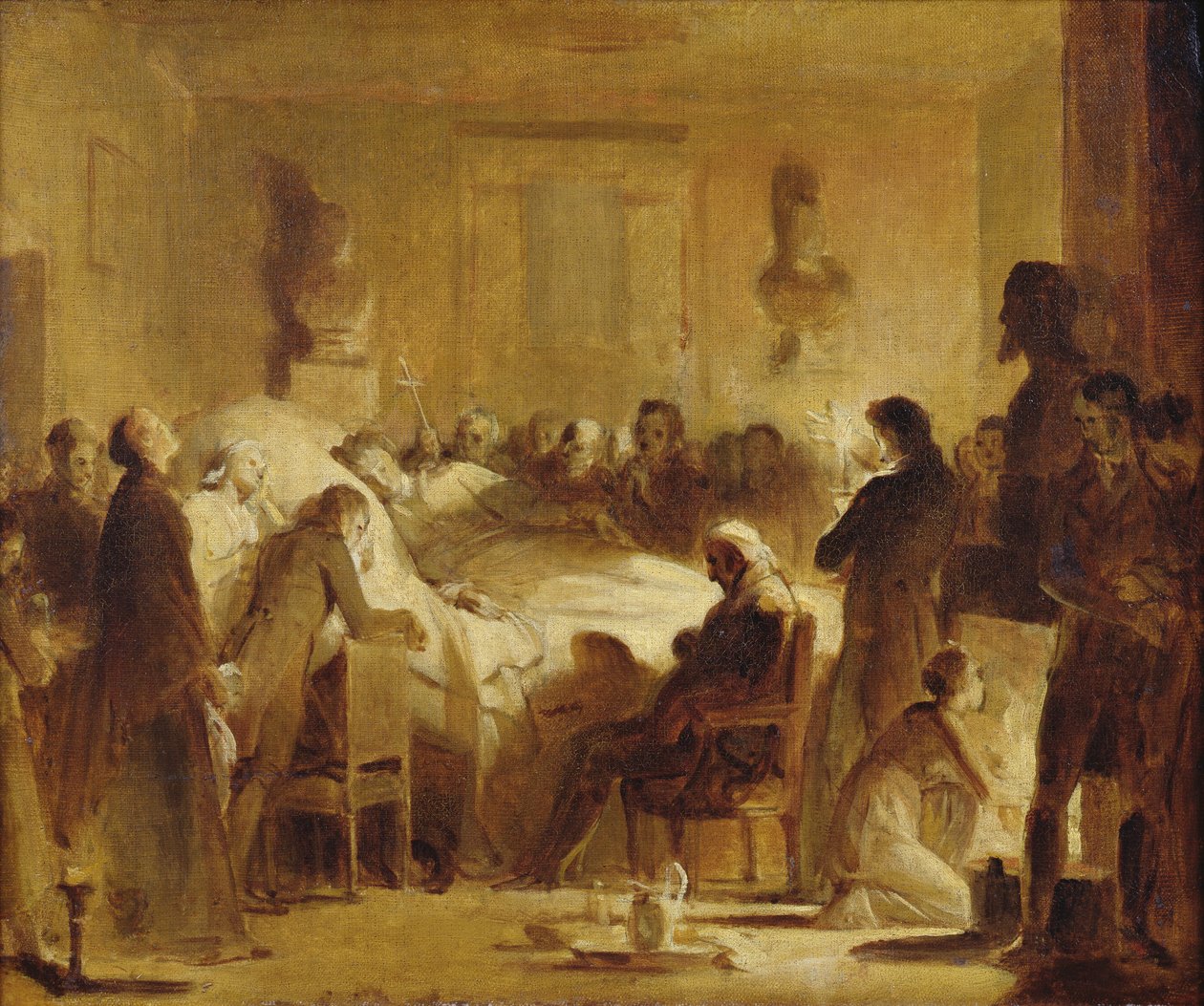 De Laatste Momenten van Charles-Ferdinand van Frankrijk in de Administratiekamer van het Parijs Opera House door Alexandre Evariste Fragonard