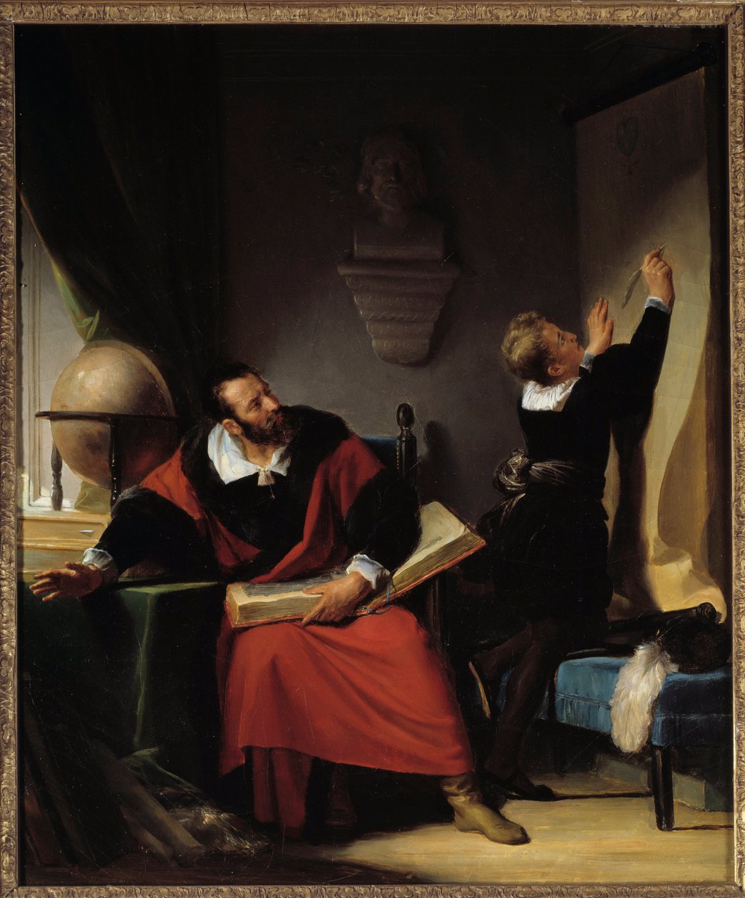 De lezing van Hendrik IV (1553-1610). De toekomstige koning van Frankrijk met zijn leermeester. Schilderij door Alexandre-Evariste Fragonard (1780-1850), ca.1822-1824. Pau, Musée du Château door Alexandre Evariste Fragonard