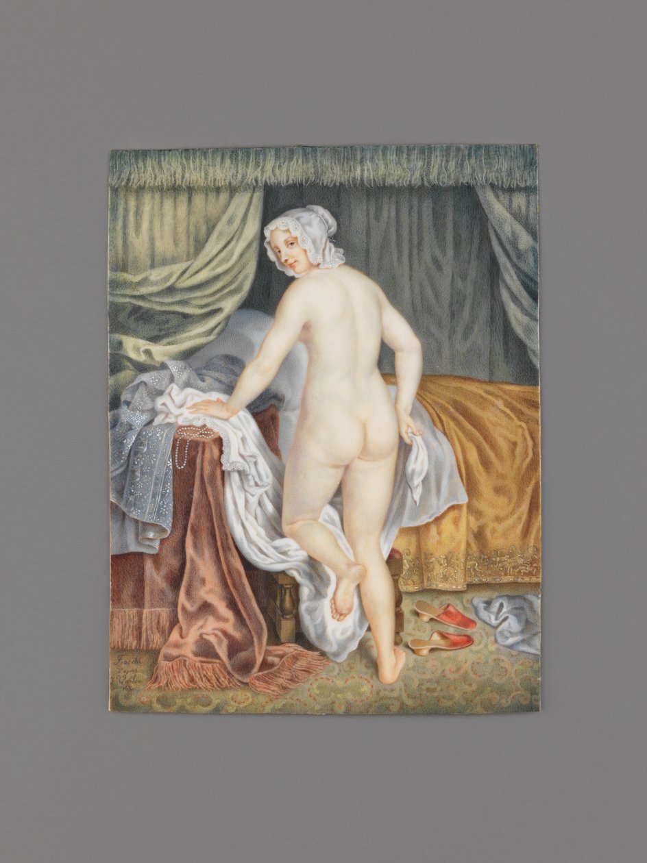 Een dame naar bed, naar J. Van Loo (schilderij) door Alexandre Fiocchi
