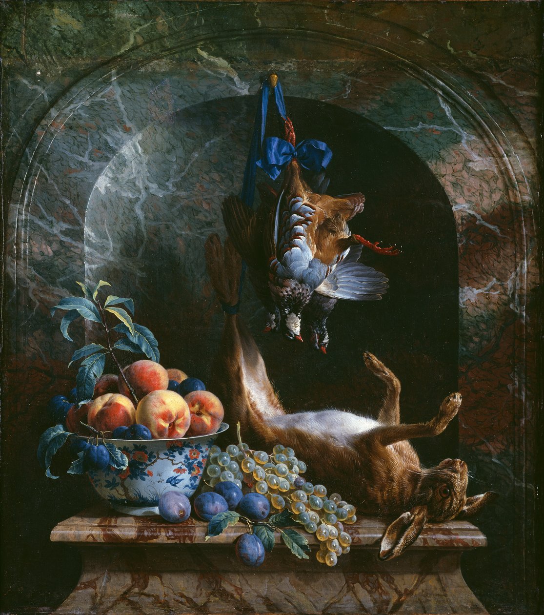 Stilleven met dood wild in een marmeren nis, 1706 door Alexandre Francois Desportes