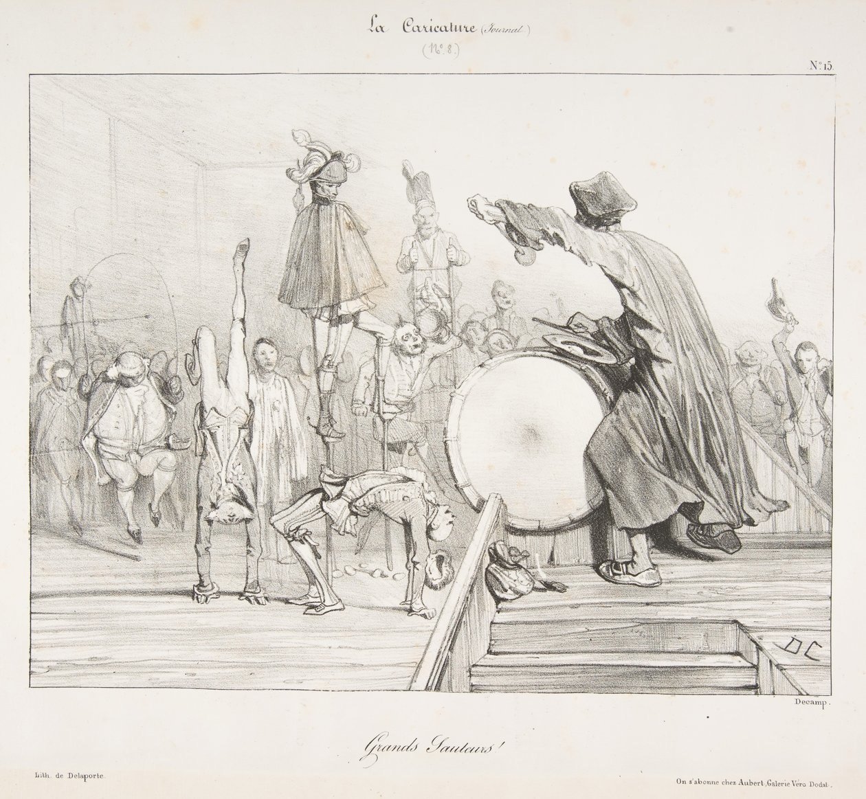 Grands Sauteurs!, uit La Caricature, 1823-60 door Alexandre Gabriel Decamps