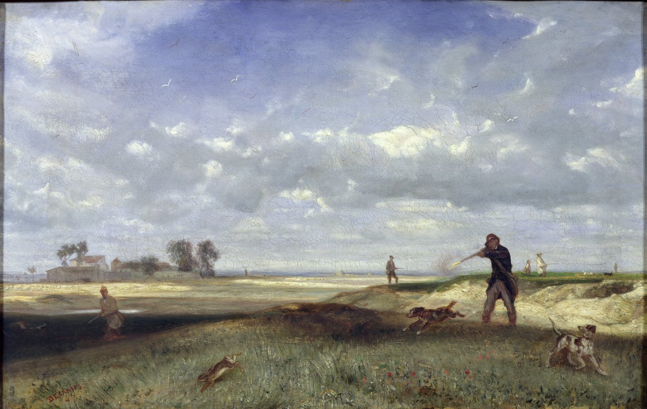 De jacht, 1847 door Alexandre Gabriel Decamps