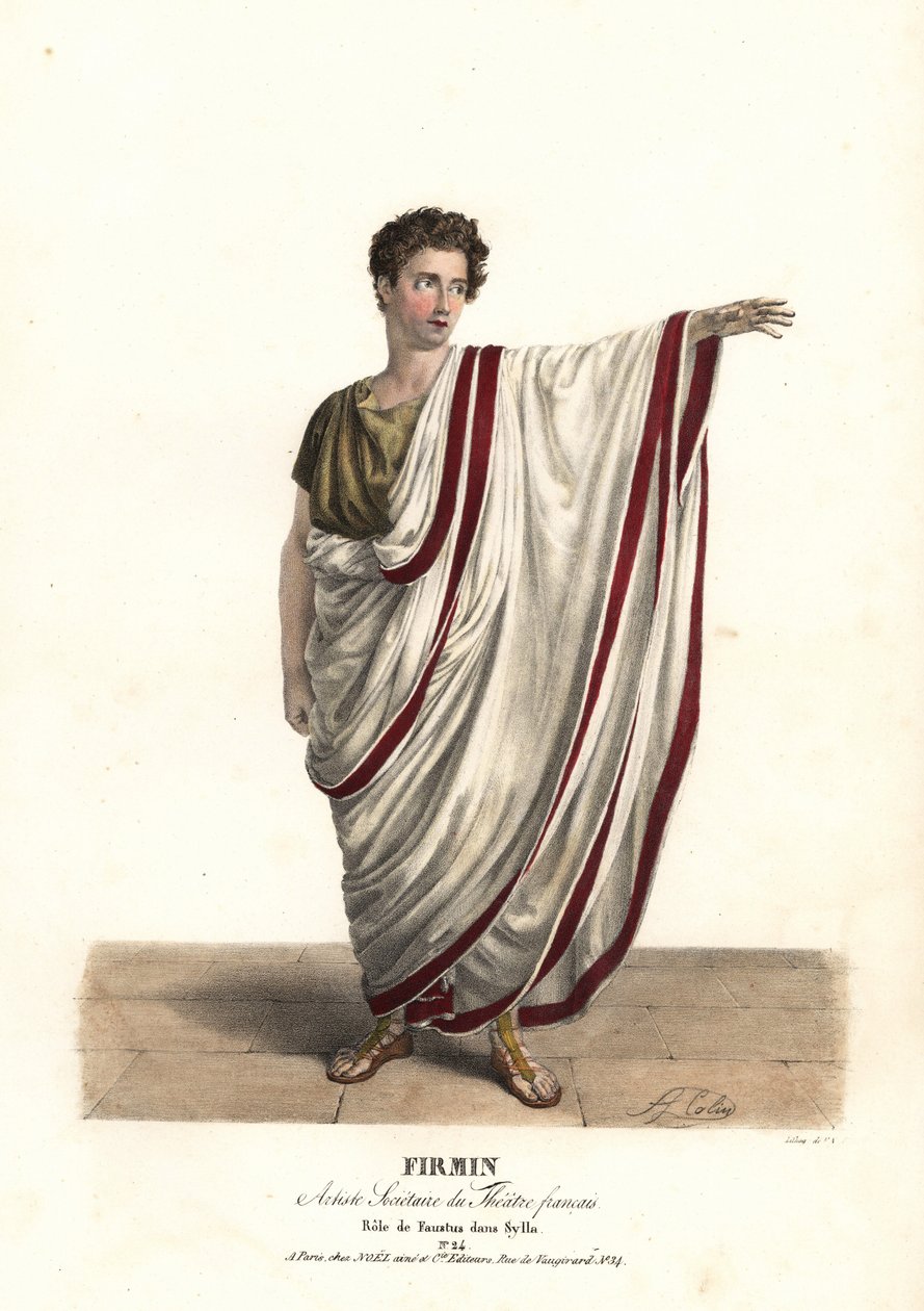 Jean-Baptiste Firmin als Faustus in de tragedie Sylla door Victor Joseph Etienne de Jouy, Theatre Francais door Alexandre Marie Colin