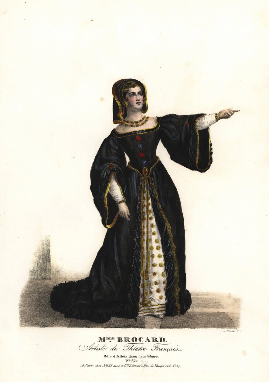 Miss Suzanne Brocard als Alicia in Jane Shore (Richard III en Jeanne Shore) door Nepumucene Lemercier, Theatre Français door Alexandre Marie Colin
