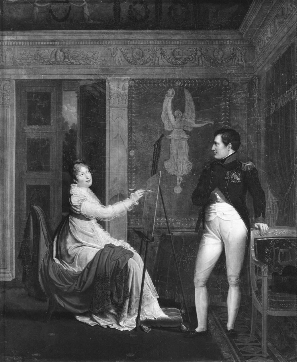 Marie Louise van Habsburg-Lotharingen schildert een portret van Napoleon I door Alexandre Menjaud