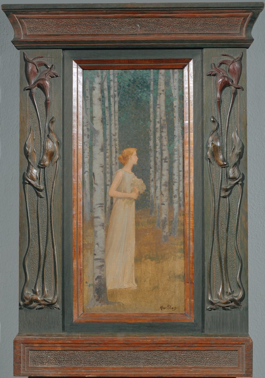 Een passerende vrouw (schilderij op doek) door Alexandre Seon