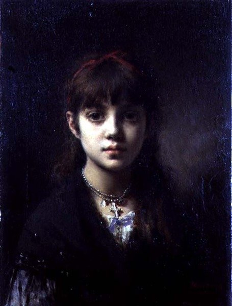 De Dochter van de Kunstenaar, 1884 door Alexei Alexevich Harlamoff