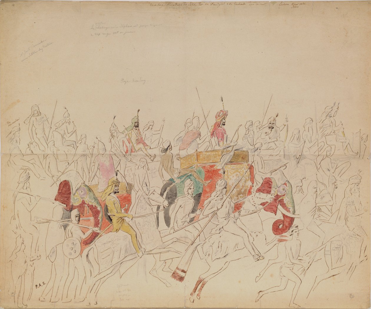 Maharaja Sher Singh van Punjab en Zijn Hof, 1846 door Alexei Dmitriyevich Saltykov