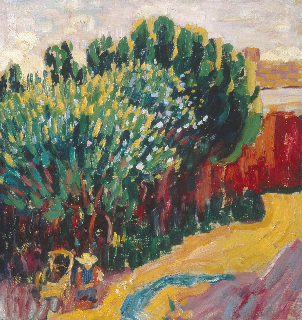 Landschap uit Carantec met een vrouw door Alexej von Jawlensky