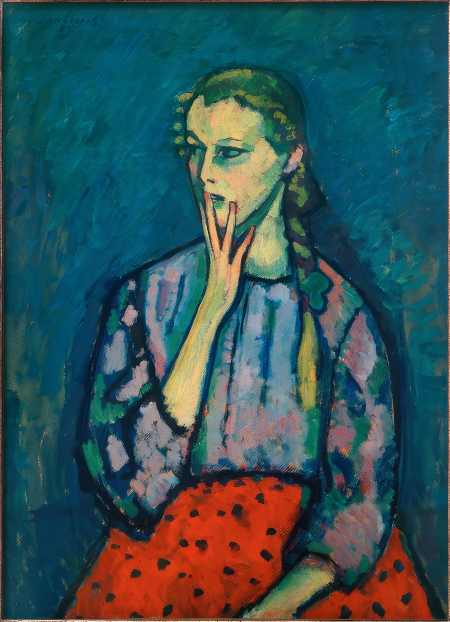 Meisjesportret, 1909 door Alexej von Jawlensky