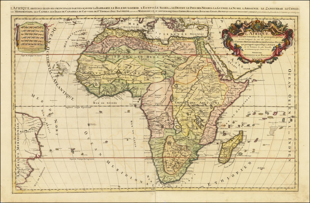 1692 kaart van Afrika door Alexis-Hubert Jaillot door Alexis Hubert Jaillot