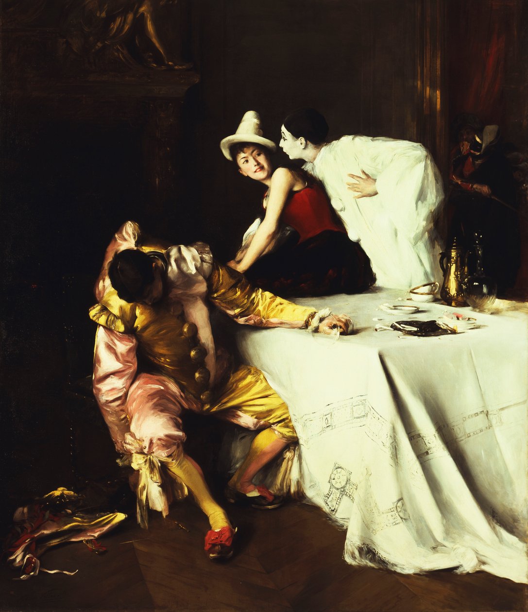 Pierrot, Columbine en Punchinello door Alexis Vollon