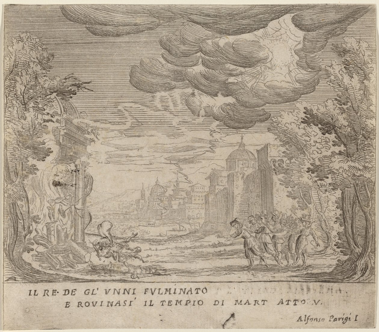 De aanval op de koning van de Hunnen en de ineenstorting van de heerschappij van Mart door Alfonso Parigi II
