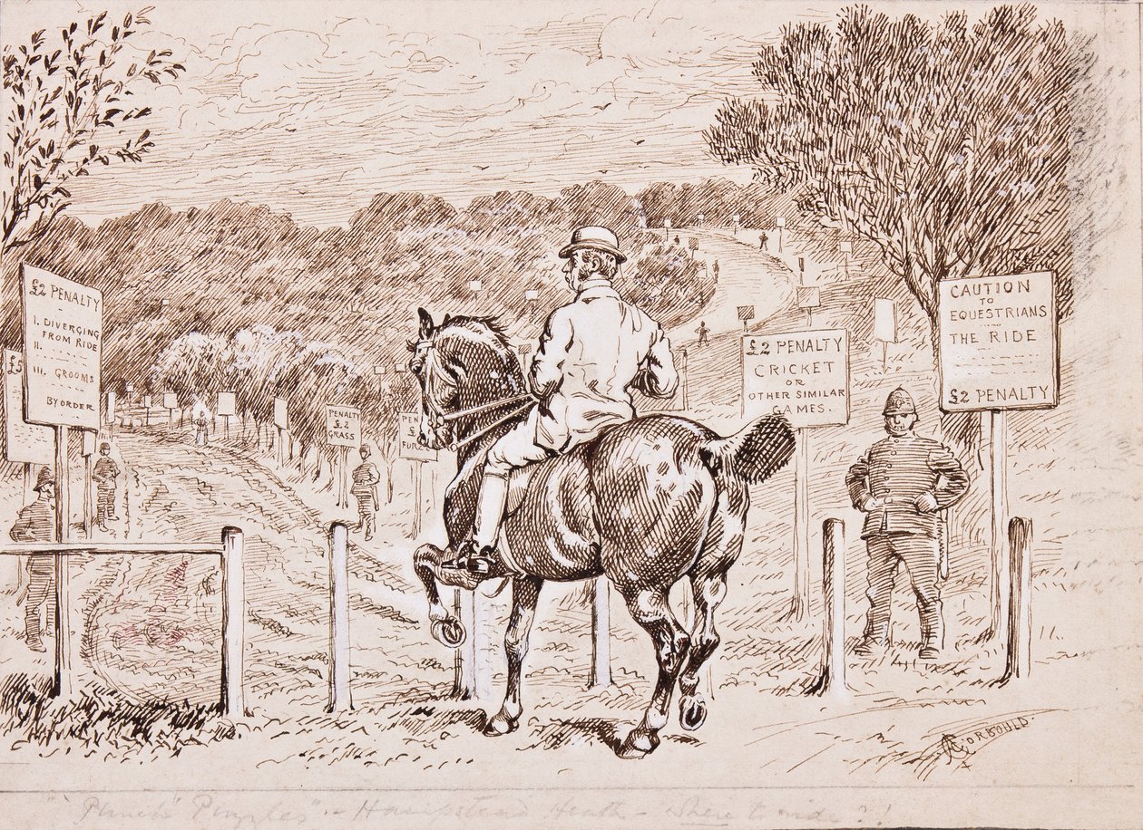 Waar te rijden, illustratie voor Punch, 1883 door Alfred Chantrey Corbould