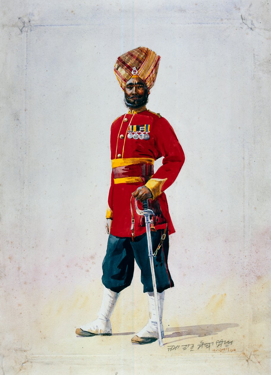 Soldaat van de 35e Sikhs, Subadar, illustratie voor 
