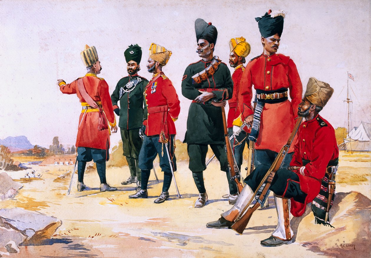 Soldaat van de Rajputana Infanterie, illustratie uit 