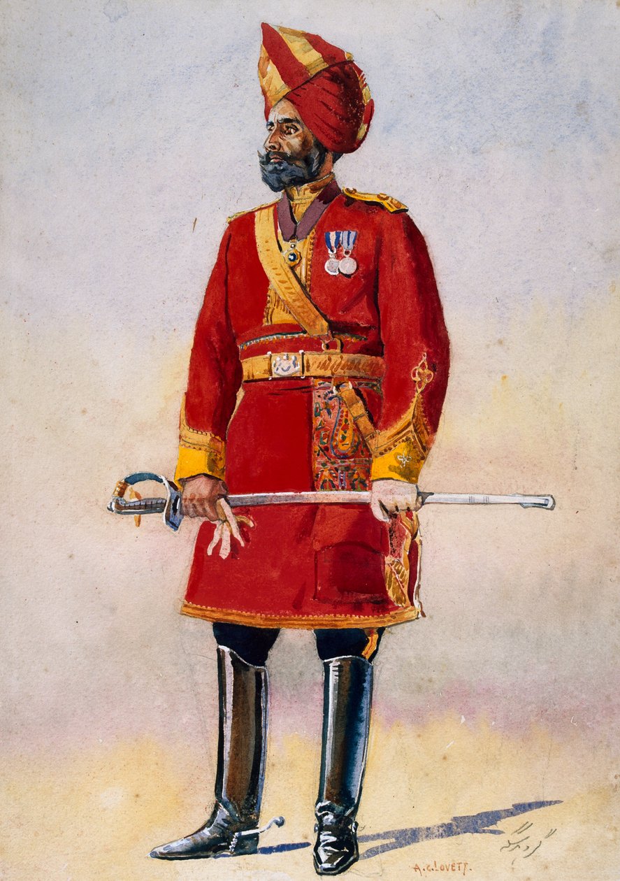 De commandant van de Bharatpur Infanterie, illustratie voor 