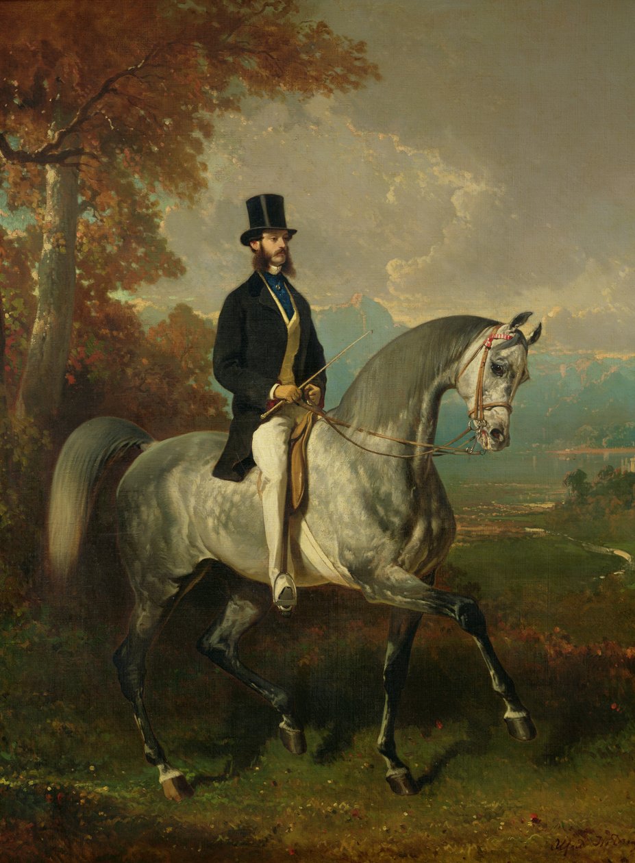 Graaf Alfred de Montgomery (1810-91) 1850-60 door Alfred Dedreux