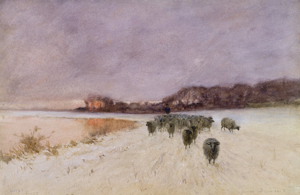 Winter bij Loch Ard door Alfred East