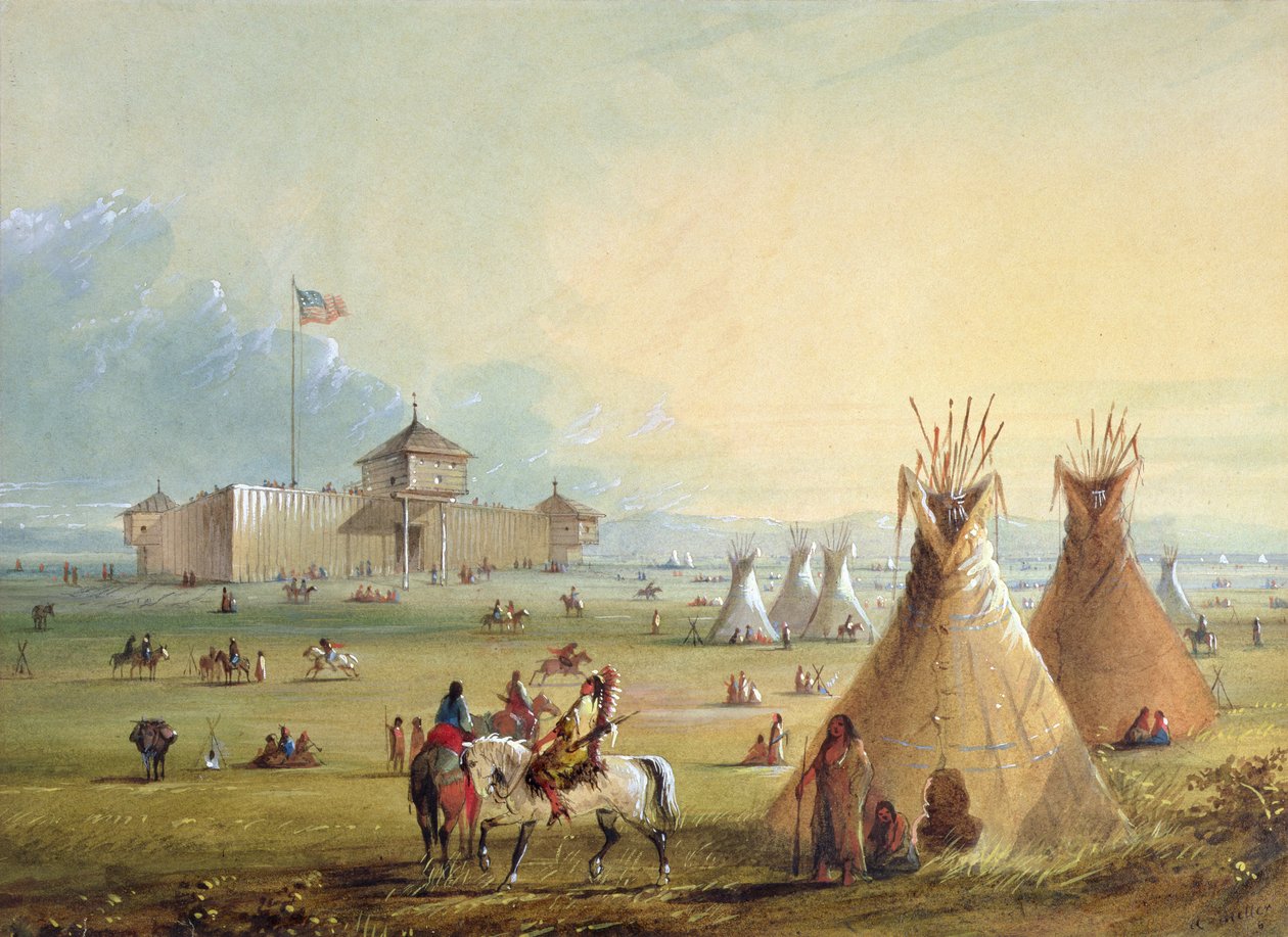Fort Laramie, 1858-60 door Alfred Jacob Miller