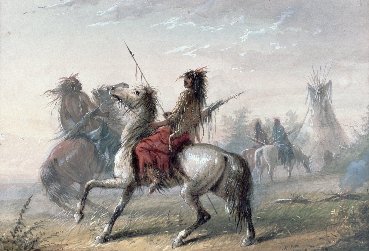 Slangenindianen, 1837 door Alfred Jacob Miller